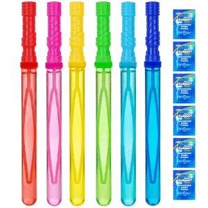 JOYIN 14.6’’ Big Bubble Wands for Kids, 6 PCS Bubble Wand with Refill Solution for Summer Toy Party Favor, Outdoors Toy Activity, Easter Basket Stuffers, Birthday Gift Mother's Day Gift&April Stock Up