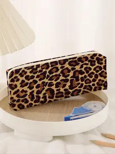 Leopard Print Toiletry Bag, Multi-functional Storage Bag, Portable Skin Care Product Storage Box, Suitable for Business Trips and Students Going to School, Durable Pouch