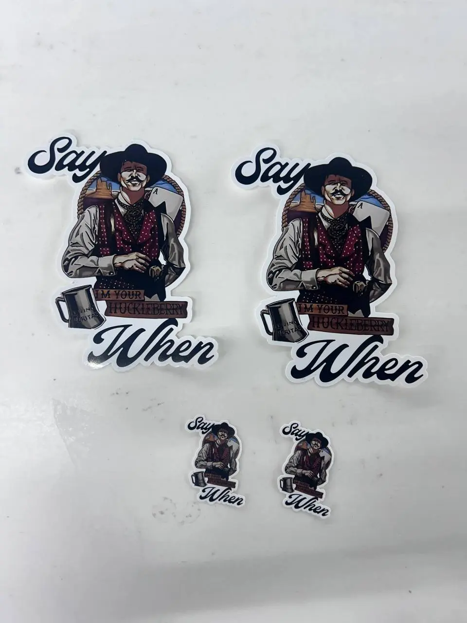 Doc Holliday Say When Sticker, Western Cowboy Movie Quote Vinyl Decal for Laptop, Water Bottle, Car, Funny Retro Cowboy Decor, Durable Sticker Gift for Men & Movie Fans, Laptop Water Bottle Decal Sticker