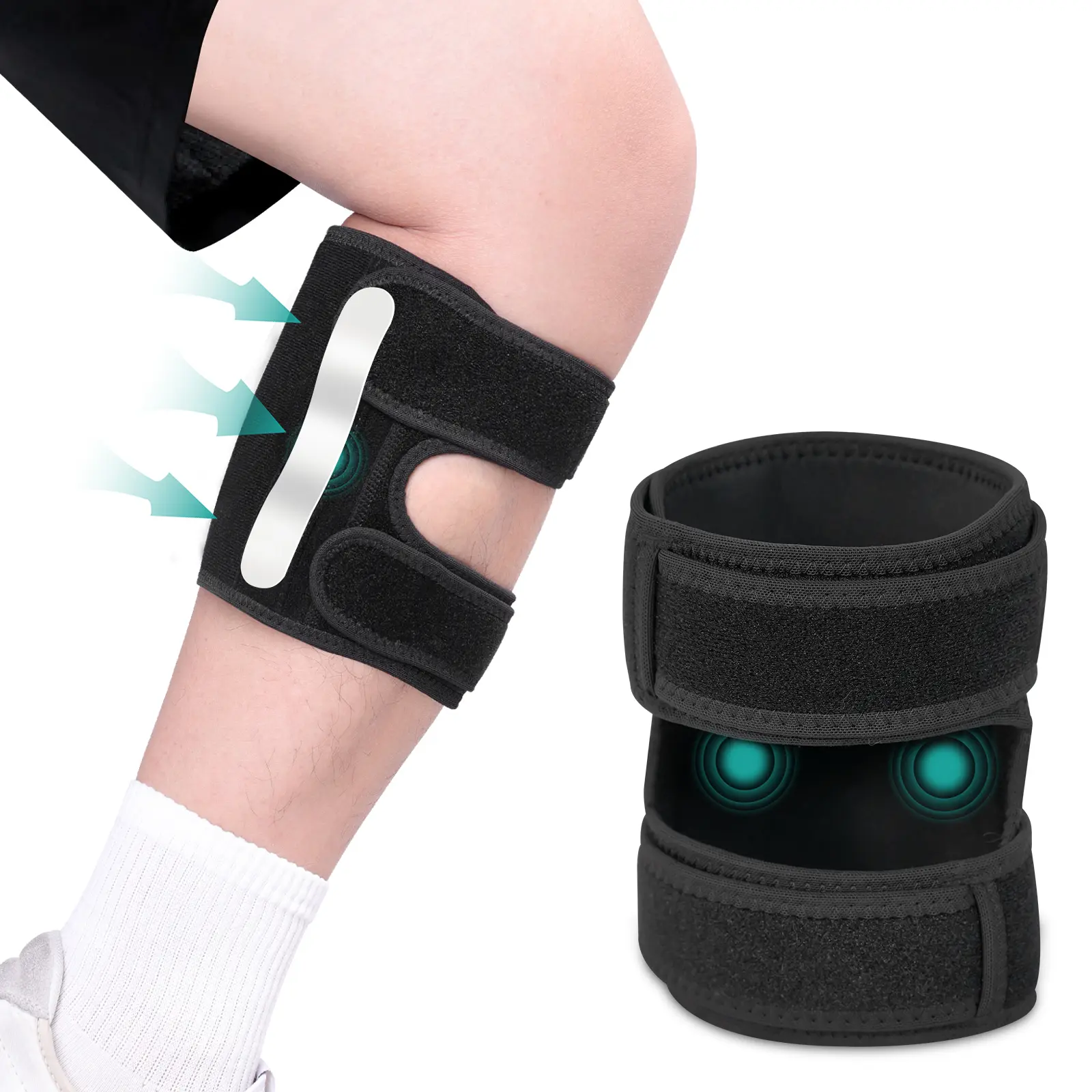 Calf Braces - Lightweight, Comfortable, Customizable Compression Leg Sleeves for Gym Workouts Support, Stability, Shin Splint Relief, Snug Fit Protective Wraps