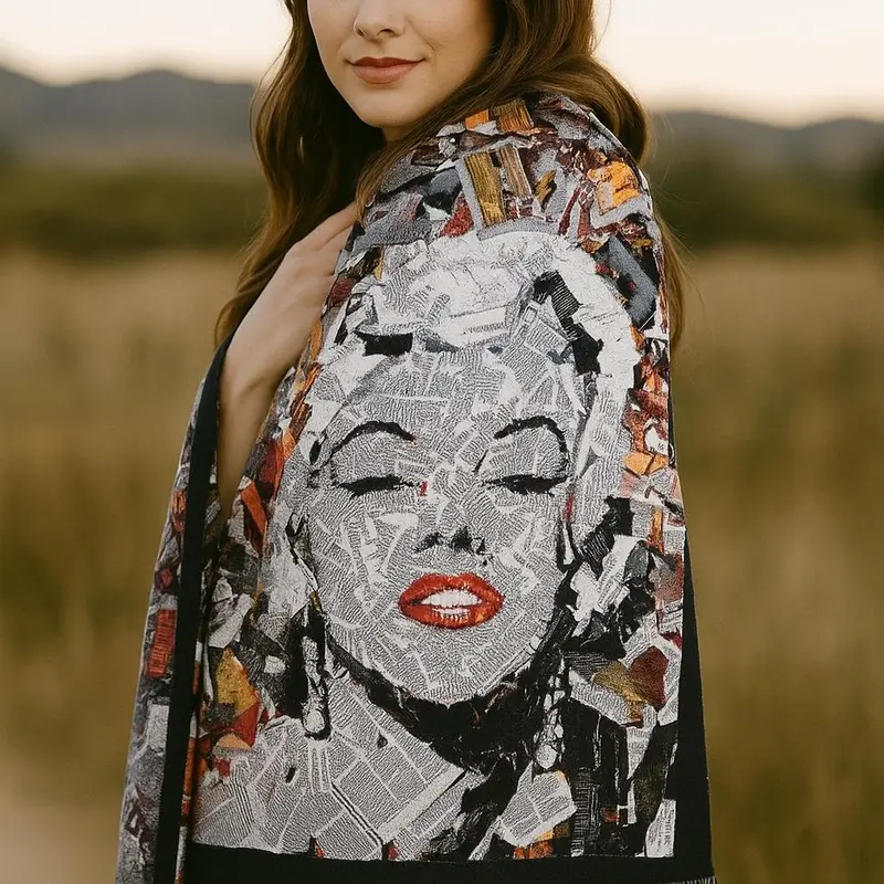 Women's Premier Quality Boho Floral Scarf - Lightweight Material, Elegant Fringes, Botanical Elegance, Calm Tapestry Floral Print Shawl for Everyday Use & Anniversary Gifting