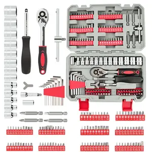 1/4" Drive 131-Piece Professional Auto Repair Tool Set | Includes Ratchet Wrench, Torque Wrench, Sockets & Screwdriver Bits | Carbon Steel Construction for Automotive & DIY Mechanical Repair.Drive Crowfoot Wrench Set with Organizer. electronics crewdriver