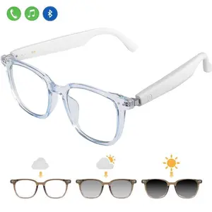 Smart Bluetooth Glasses with Auto-Tinting Polarized Lenses, Built-in Speakers & Mic, Blue Light Blocking