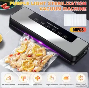 6 in 1 Vacuum Sealer Machine, Automatic Food Sealer Machine for Food Vacuum Packaging Dry/Moist Modes, for Storage for Home Kitchen, Easy to Clean