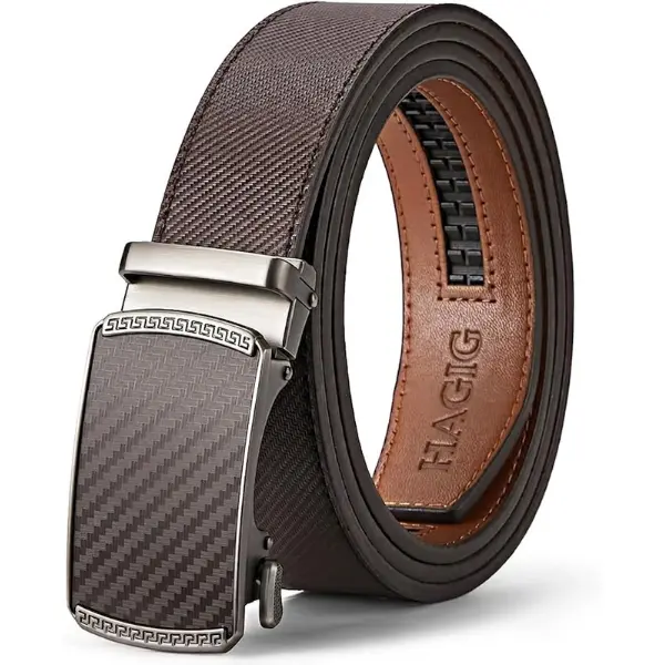 HAGIG Mens Belt Leather Ratchet Belt - Customizable Fit, Effortless Style(1 pack)
