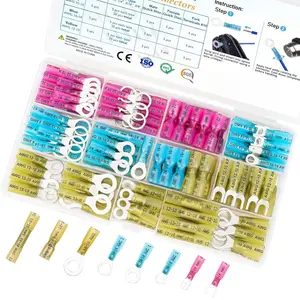 120Pcs Heat Shrink Wire Connectors, Waterproof Automotive Marine Electrical Terminals Kit, Crimp Connector Assortment, Ring Fork Spade Splices