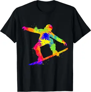 100% Cotton Snowboard Snowboarder Snowboarding Boys Men T-Shirt