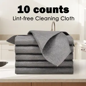 10 Counts Thickened Magic Cleaning Cloth, Launderable microfiber wonder cleaning cloths work like magic to make windows, mirrors, and cars spotless, effortlessly wiping surfaces cleaner.