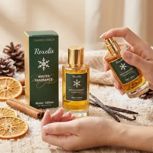 Roxelis Cinnamon Herb Winter Limited Edition Fragrance 50ML, Gentle Natural Fresh Elegant Portable Scent, Perfect for On-The-Go Use, Suitable for Most Skin Types, Ideal for Daily Use, Perfect for Various Occasions: Pre-Work & Pre-Date Prep