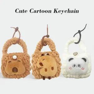 Women's Plush Keychain Cartoon Knit Keyring Bag Pendant for Daily Use and Backpack Decor