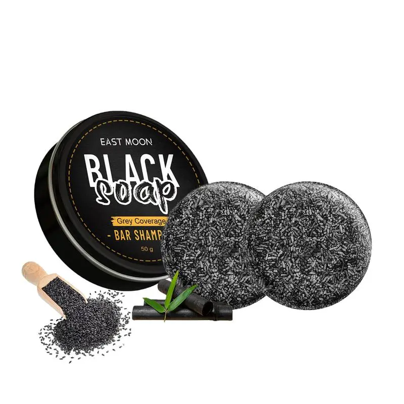 Black Hair Shampoo Soap Bar Cleanser - Butanediol-Infused Natural Haircare Beauty Product for Grey Coverage, Hydrating, Moisturizing, Nourishing, Brightening, Repairing