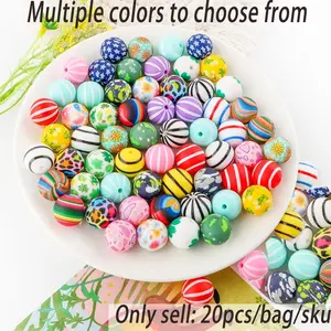 Silicone Beads, 20pcs/set DIY Beads for Bracelet Necklace Earrings, Bead Assortment, DIY Beading Supplies for Jewelry Making, DIY Accessories for Bangle Charms, DIY Jewelry Decoration