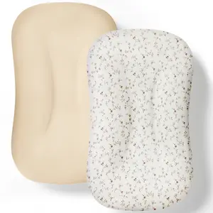 KEST NEST Baby Mat Covers 2 Pack, Cover Only, Silky Soft Newborn Cushion Cover, Breathable Mat Slipcover for Baby Play Mat, Fits Most Mat, 33.9"×24", White