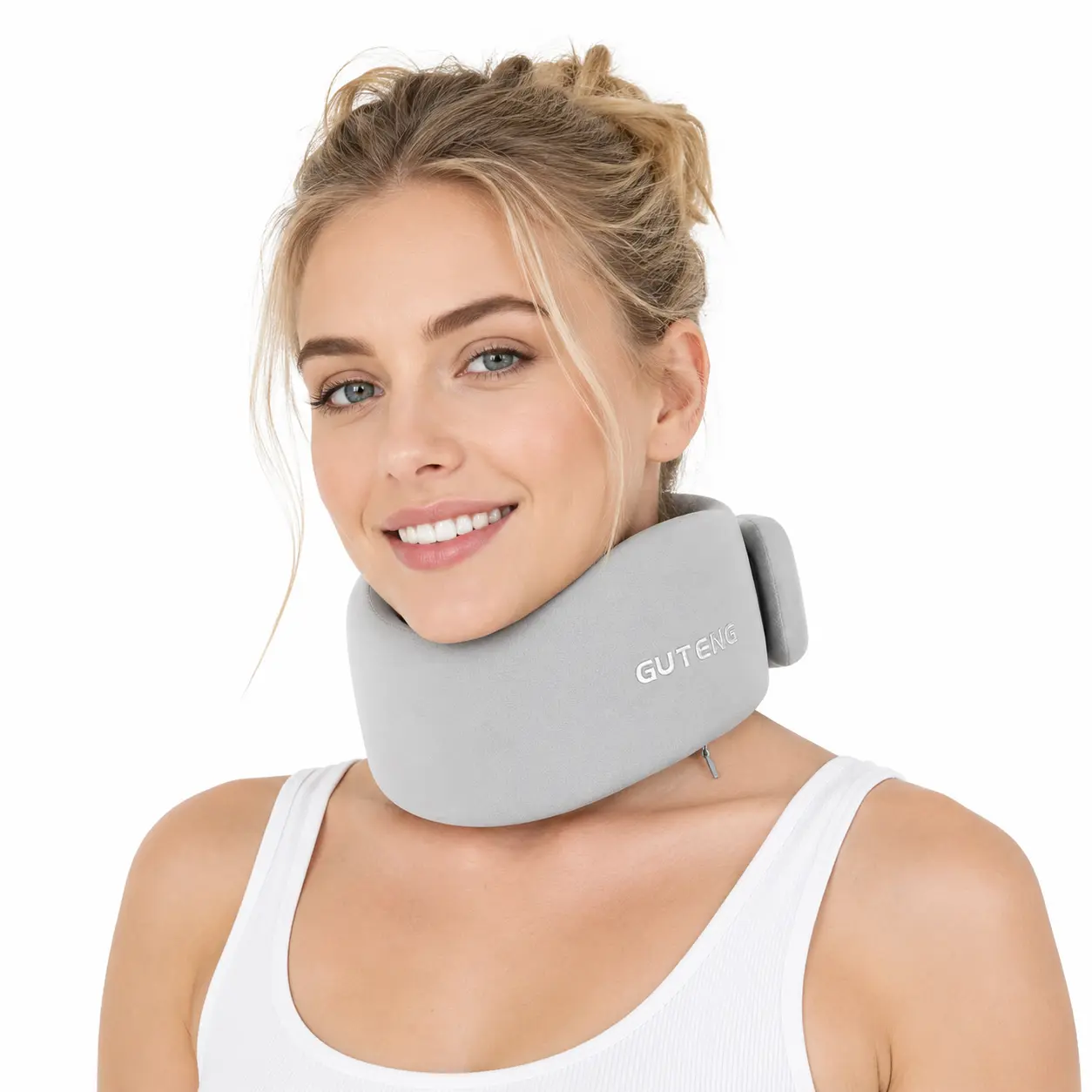 Welsteepse Soft Fabric Wraparound Silk Neck Brace - Supportive, Breathable Cervical Collar for Desk Work Pain Relief, Posture Correction, Home/Travel Comfortable Sleep Anti-Snoring Support