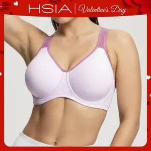 HSIA ComfyArc Hybrid Active Vibe Soft Support Non-padded Unlined Full Coverage Wide Strap Outside Underwire Sports Bra