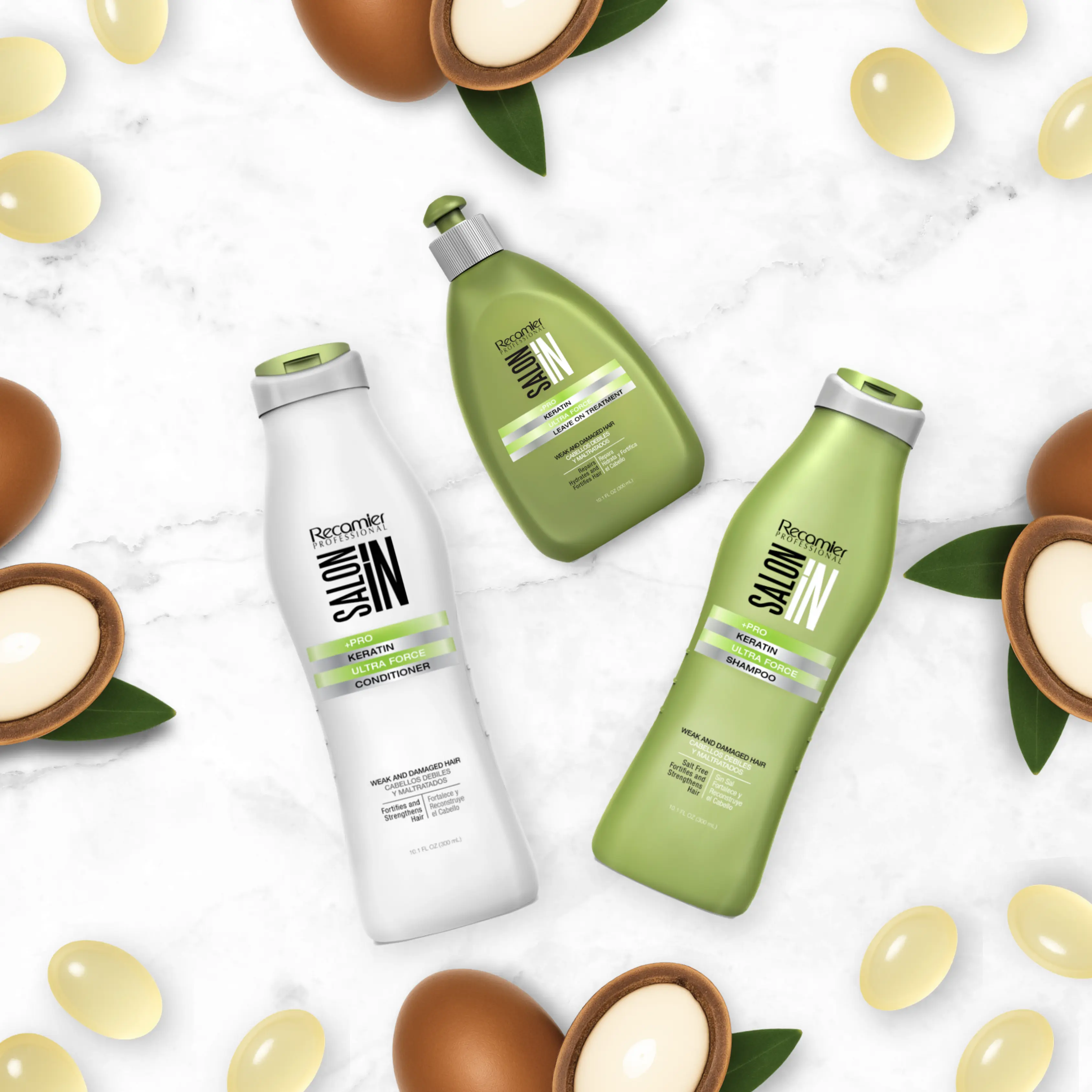 Keratin Ultra Force 3-Piece Set: Shampoo + Conditioner 10.1 fl oz + Leave-On Treatment 10.1 fl oz