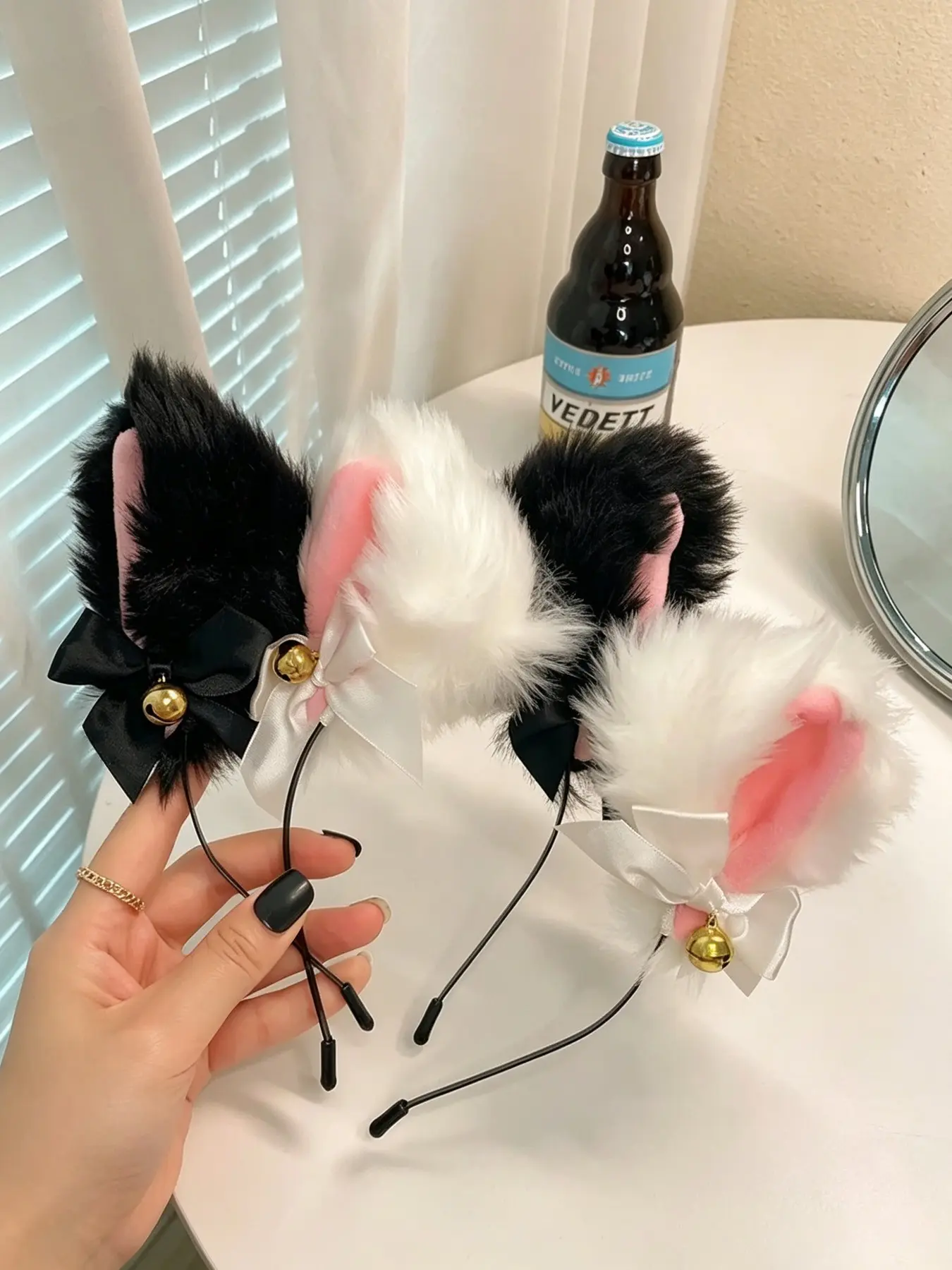 2pcs Plush Cat Ear Hair Bands for Women Soft Adorable Design Perfect for Outing Photoshoots Festival Party Accessories Animal Ears Headband Hairbands