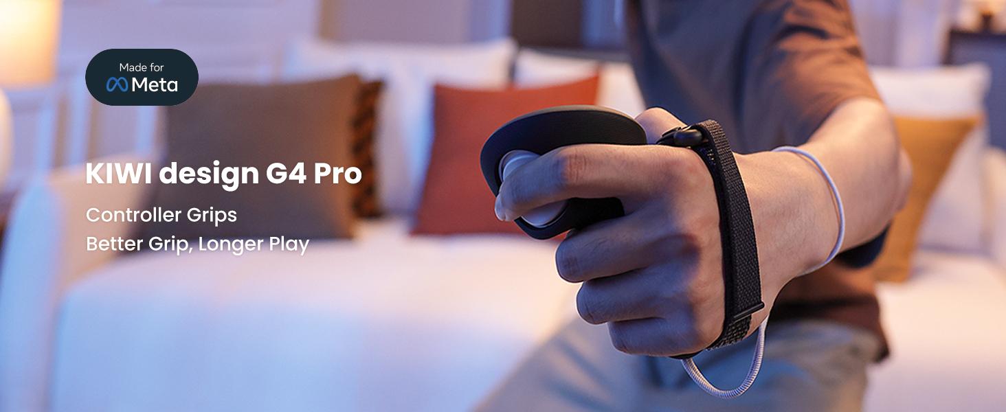 KIWI design Upgraded Controller Grips Protector Compatible with Oculus/Meta Quest 3/3S, Non-Slip Handle Cover with Battery Opening, Accessories Made for Meta