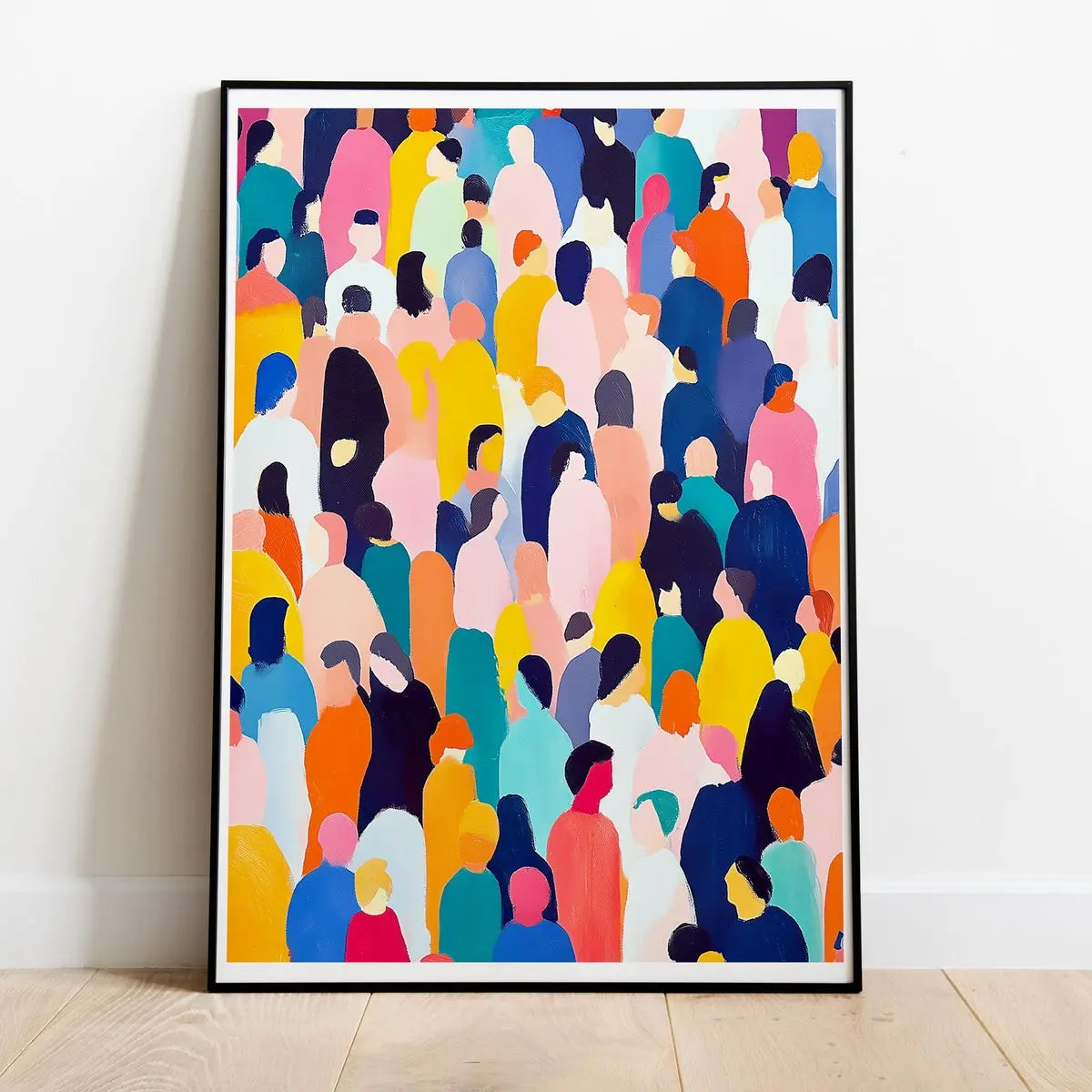 Crowd of People Poster, Colorful Illustration Poster, Printing Poster, Acrylic Print Poster, Abstract Face Poster, Diversity Art Print, Room Decor, Unframed