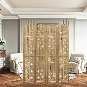Solid Wood Folding Room Divider Indoor Privacy Screen