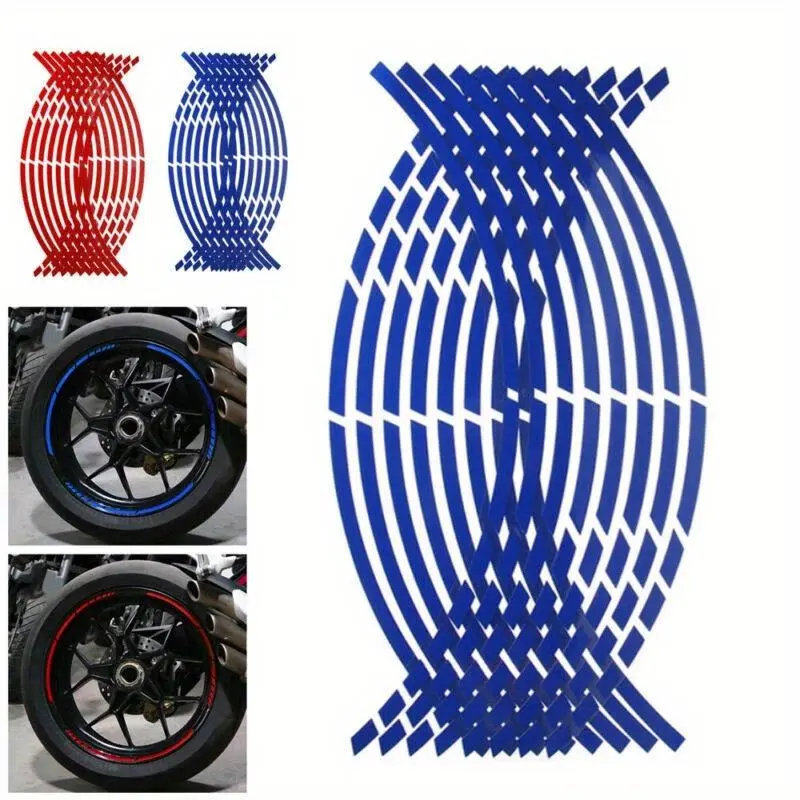 17"18" Strips Motorcycle Wheel Stickers Car Reflective Rim Tape Motorbike Bicycle Auto Decals Universal