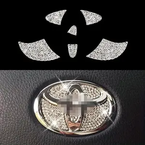 Crystal Diamond Steering Wheel Sticker Bling Decal For Toyota Car Decor