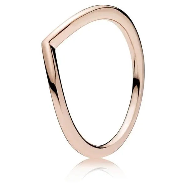 PANDORA Rose Minimalist Polished High Shine Wishbone Ring, Size 54, 186314 Silver Jewelry Accessory, Modern