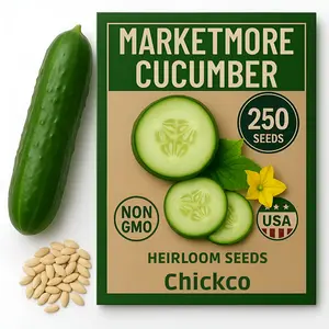 Bloomtiva 250 Marketmore Cucumber Seeds – Premium Heirloom Seeds – Perfect for Gardens, Raised Beds & Containers – Crisp, Delicious & Non-GMO – USA Grown (Cucumis sativus)