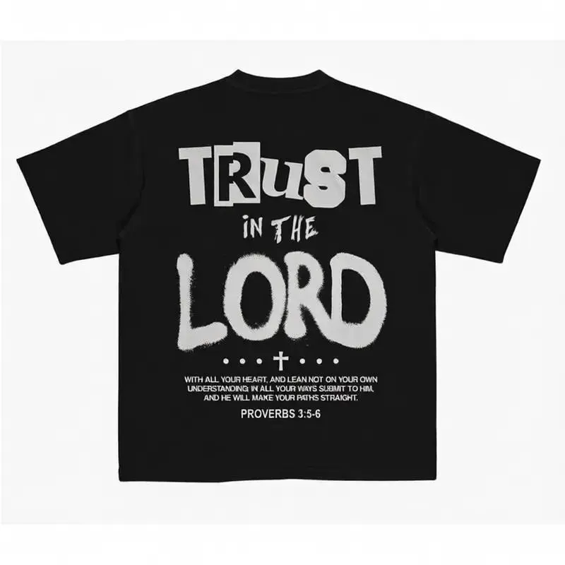 FEEGO （back）Trust in the Lord Shirt, Jesus Paid Random Shirt, Christian t shirts, Vintage I Love Jesus Shirt, Menswear Top Underwear Tshirt Cotton Polyester Top Menswear Y2K Streetwear Graphic Tee