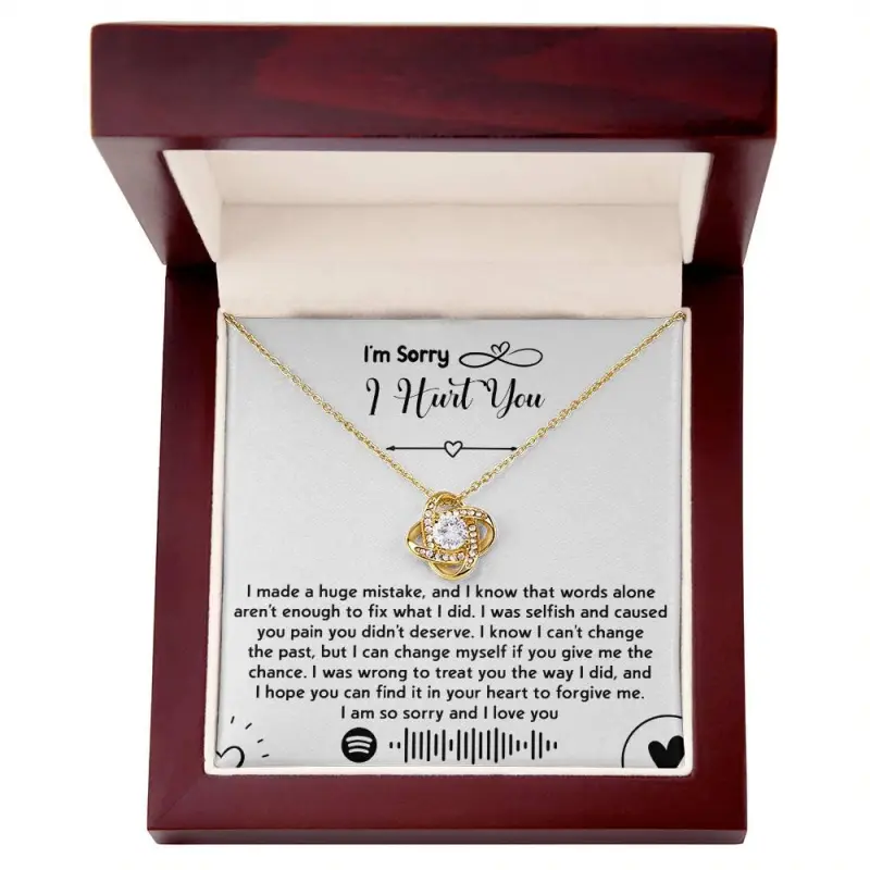 Apology Gift for Girlfriend, Wife, Soulmate - Sorry, You Didn't Deserve - Love Knot Pendant Necklace, Elegant & Trendy Necklaces for Every Occasion - Perfect for Gifts, Daily Wear, or Special Events | Shop Now!