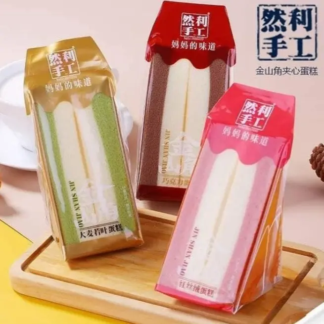 Triangle Cake 3 Flavors Matcha Chocolate Strawberry Flavorful Delightful Treats
