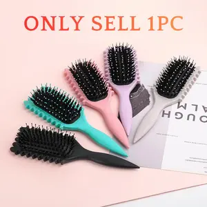 Curl Defining Brush for Curly, Wavy & Coily Hair, Curling Brush, Anti-Frizz Styling Comb for Defining, Shaping & Smoothing Curls, Edgelift Volume Brush, Wet & Dry Detangling Tool, Lightweight for Salon, Home, Travel Use