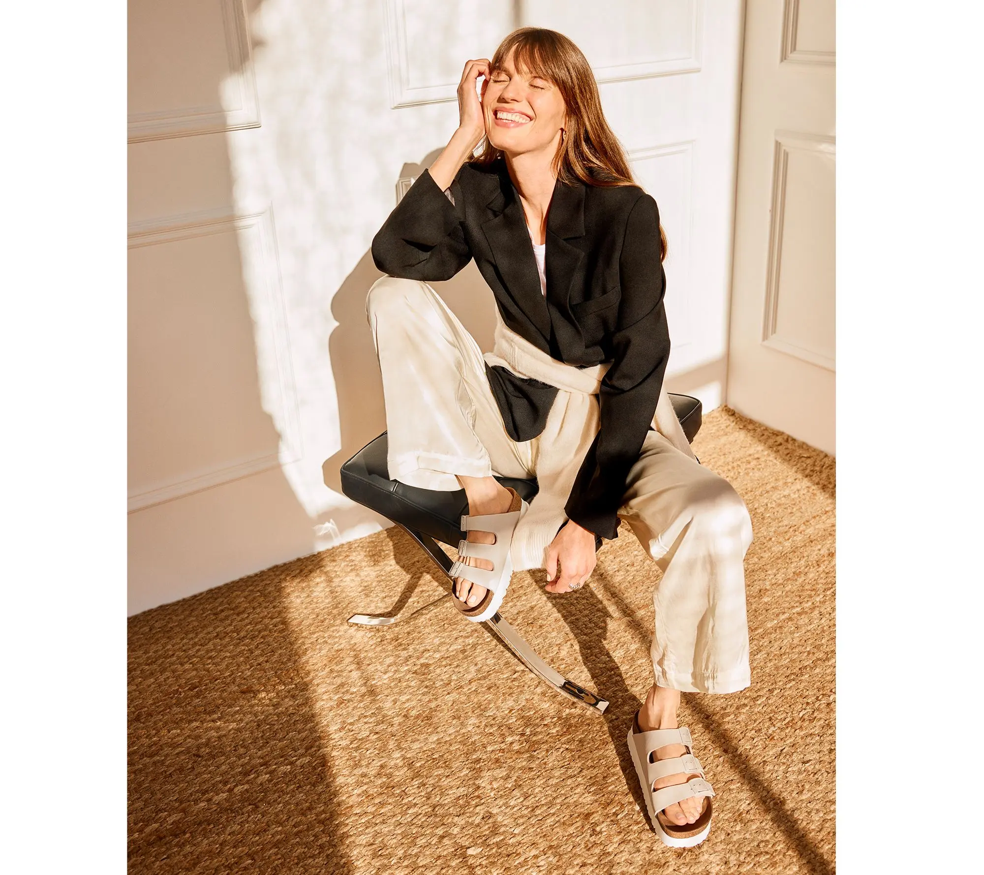 Birkenstock Three-Strap Slide Sandal - Florida Platform Flex Birkenstock Three-Strap Slide Sandal - Florida Platform Flex