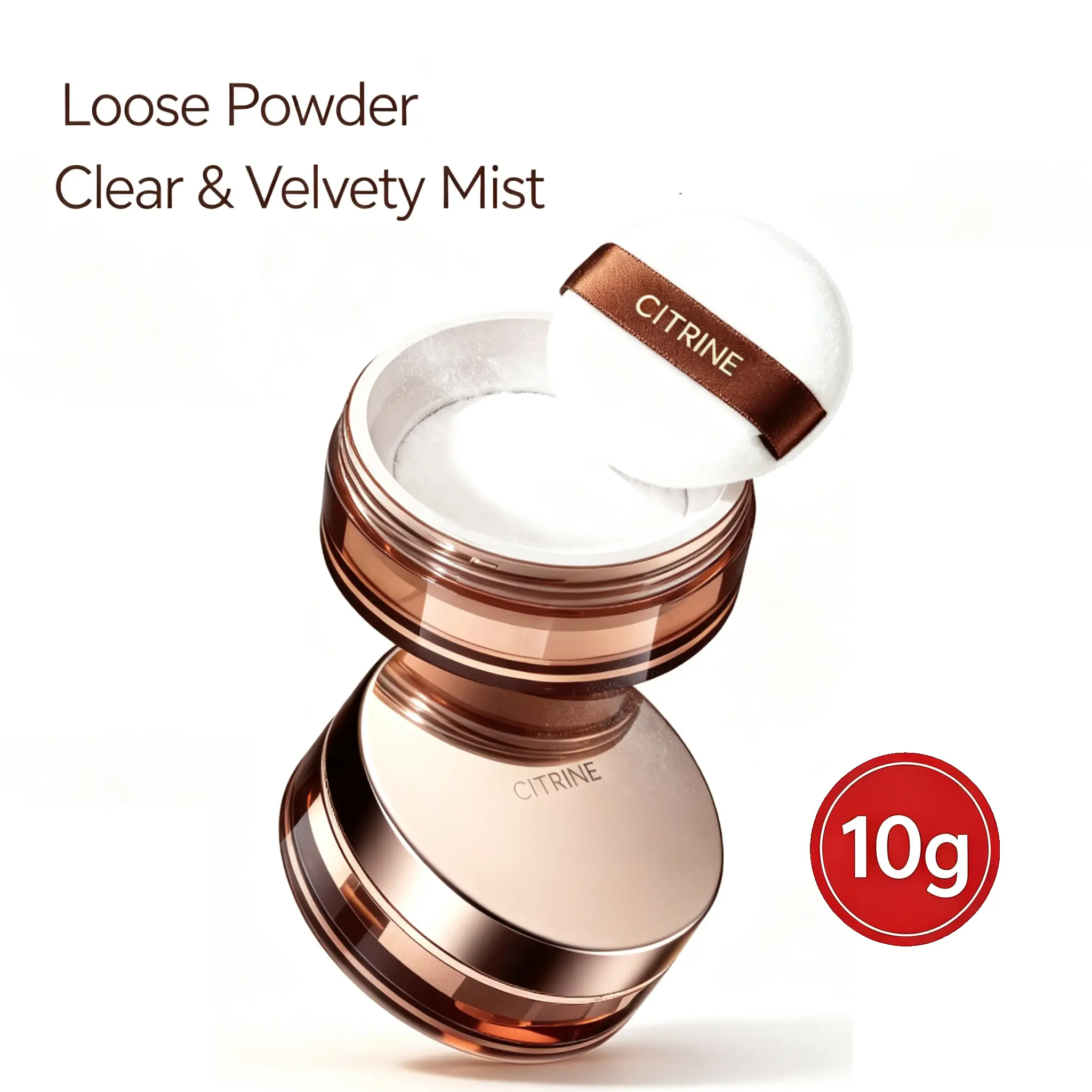 CITRINE Soft Foucs Make-up Powder, Translucent Loose Setting Powder, Matte, Oil Control, Waterproof, Proeless, 24h Long lasting Talc Free Face Powder 10g