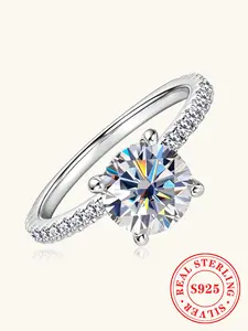 S925 Sterling Silver Ring, Luxury Wedding Engagement Ring for Women, Fashion Jewelry for Party, Daily Decor, Trendy All-match & Exquisite Jewelry for Birthday Gift