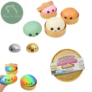 3/6 Pcs Smiling face emoji Big Dumpling Squishy - Dumplings sorpresa Mystery Bun Fidget Toy, Soft TPR Material, Stress Relief, Unboxing Surprise,Random Style per Pack.suitable for children to exchange gifts. Valentine's Day and Easter gifts.