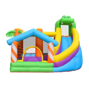 Jumping Dear Crocodile Bouncy Castle House Inflatable Bounce House Trampoline Indoor and Outdoor Play Garden Activity Kids Fun Amusement Pool Toy Park With Blower