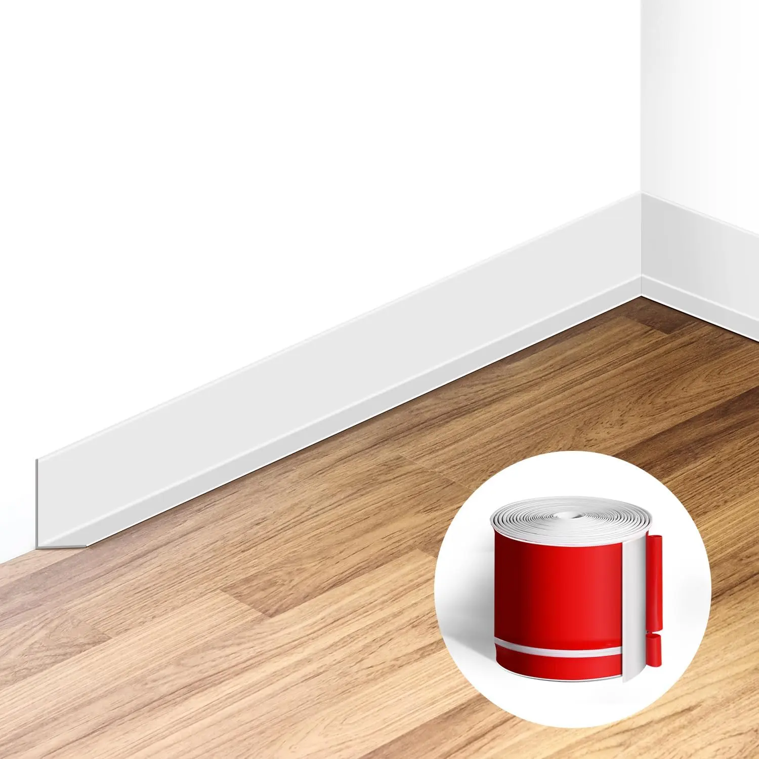 Peel & Stick Flexible Baseboard Molding Trim - High-Quality Self-Adhesive Vinyl, 3 in(W)x40 in(L) 3x40 in Cove Base for Bathrooms, Garages, Gyms, Dust-Concealing & Easy-Cleaning (White), Rv