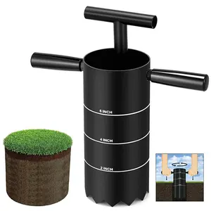 Portable Golf Hole Cutter USGA Standard 2In 4In 6In Carbon Steel Detachable Handle Hole Digger Tool for Backyard Lawn Garden Outdoor Training