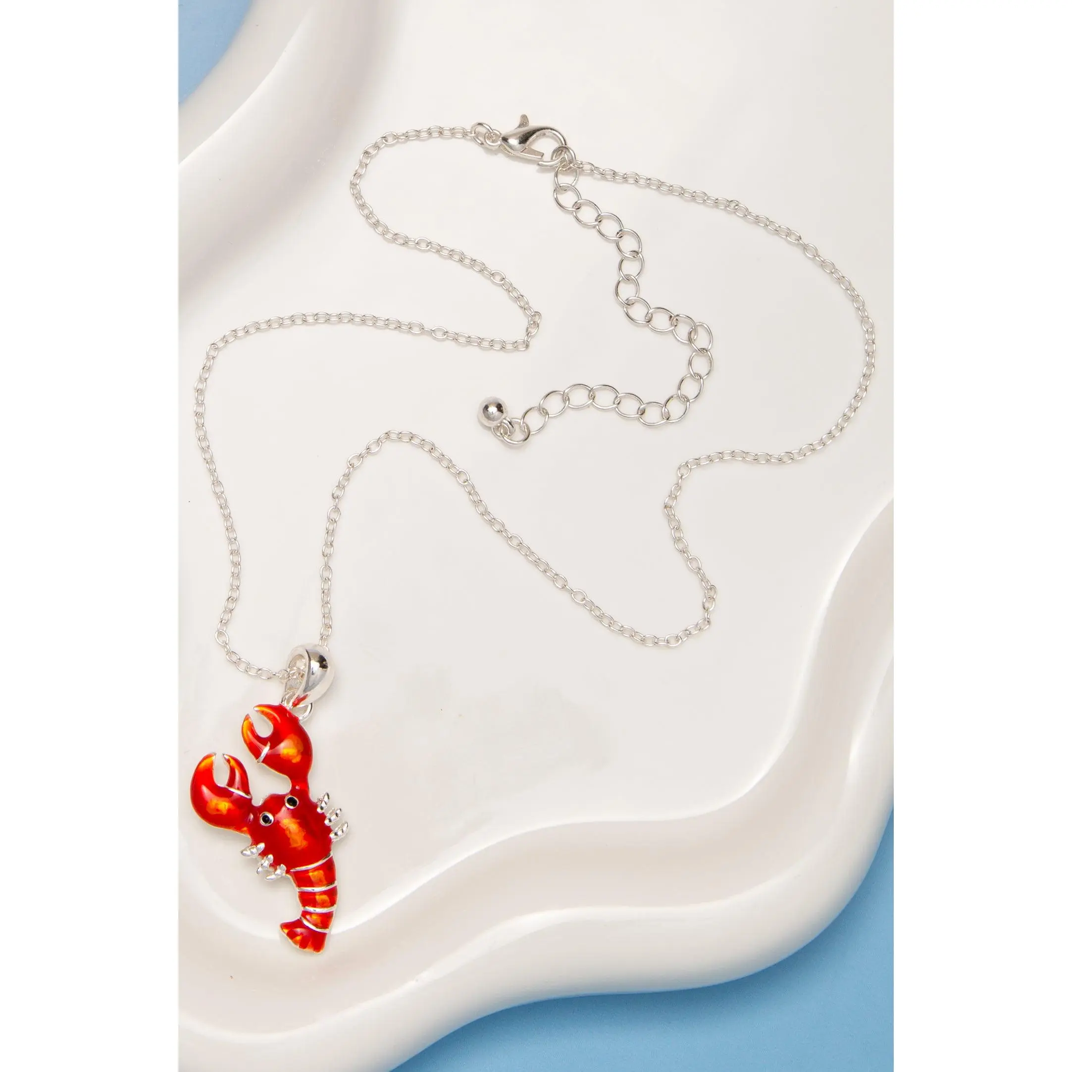 Ivy Polished Epoxy Lobster Pendant Necklace