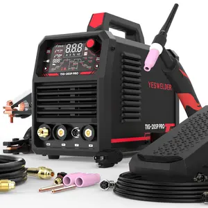 YESWELDER TIG-205P-PRO& FOOT PEDAL 205Amp DC TIG Welder with Pulse | 3-in-1 Stick/HF TIG/Pulsed TIG | HF Start 110V/220V Digital IGBT Inverter Welding Machine fathersdaygift