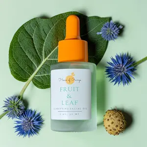 Fruit & Leaf Clarifying Facial Oil / Blue Tansy, Squalane, Meadowfoam/ Pores and Acne/ Organic, Natural