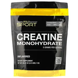 California Gold Nutrition Sport, Pure Creatine Monohydrate, Unflavored, 2.2 lbs (1 kg)
