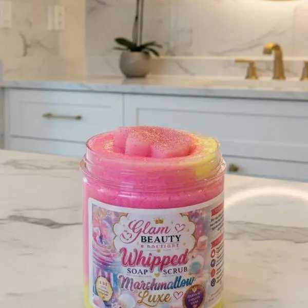 Cherry Lemonade Twist Foaming Sugar Scrub with Shea Butter - Exfoliating Body Care for Dry Skin, Eczema Relief