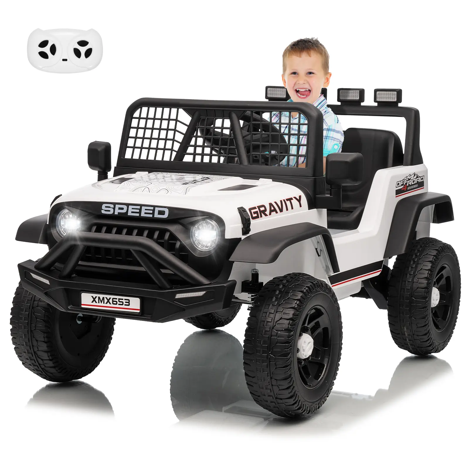 Summervibes Flash sale toy items 12V Kids Electric Ride-On Truck with Parental Remote, Dual Drive Motors, 3 Speeds Up to 5 MPH, Spring Suspension, LED Lights & Built-In Music, Rechargeable Safe Toy Vehicle, Great Gift for Kids, Toys, Kids Outdoor Play