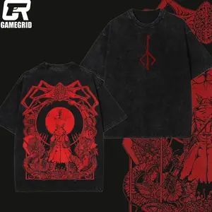Retro Vintage Bloodborne Blood Moon Unisex Oversize Washed Lightweight Cotton T-Shirt Wash Gift For Game Fan, Game Lover R7U YSH