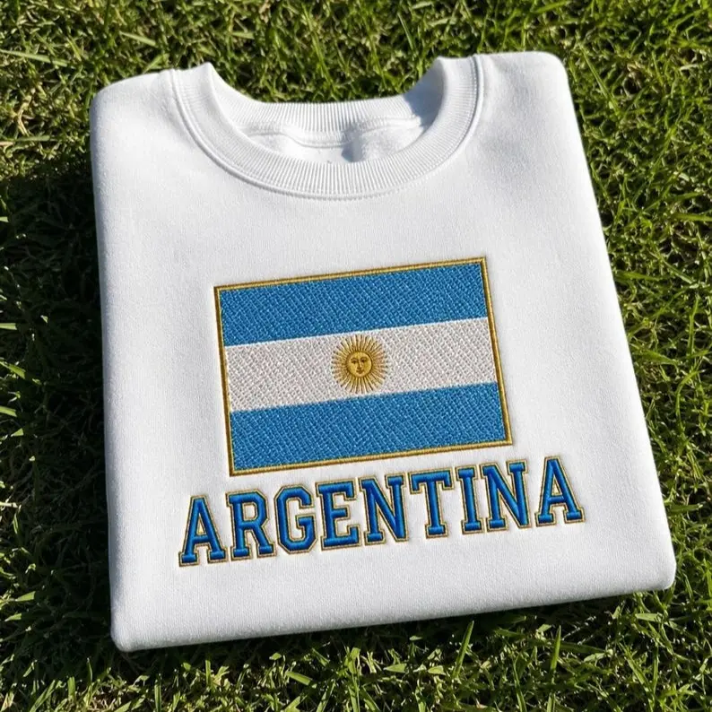 Vintage embroidered Argentinian shirt, Argentinian college sweatshirt, Argentinian flag t-shirt, Country Pride hoodie, gift for men, women, and children