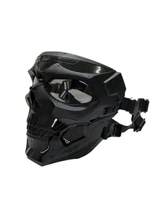 Full Face Cyberpunk Mask Outdoor Halloween Costume Prop, Breathable Comfort Skull Mask, Role-Playing Accessory, Single Piece