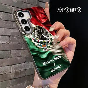 Phone Case Compatible with Galaxy S24 Plus S25 Ultra S23 Ultra S22++ Proud Mexico Patterned Matte Military-Grade Drop Protection Silicone Cover Cellphone Protective