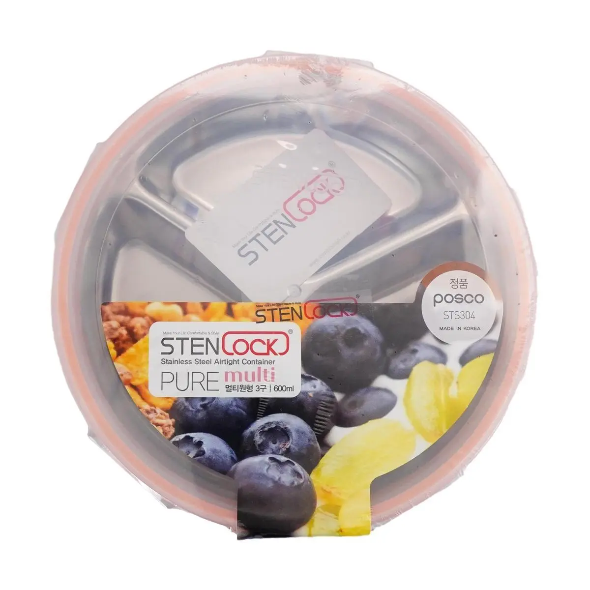 STANLOCK Stainless Steel Food Canister 600ml - Korean PURE No. 3 Round Airtight, Moisture-Proof, Freshness Keeper
